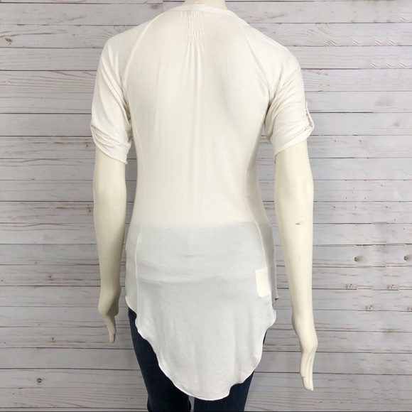 Anthropologie button down embroidered tunic top - Picture 3 of 6